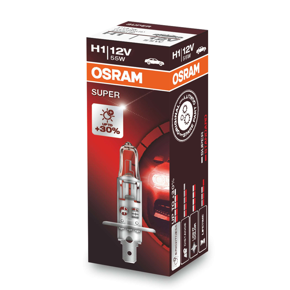 Osram H1 55W Super +30% Φως 12V 1ΤΜΧ